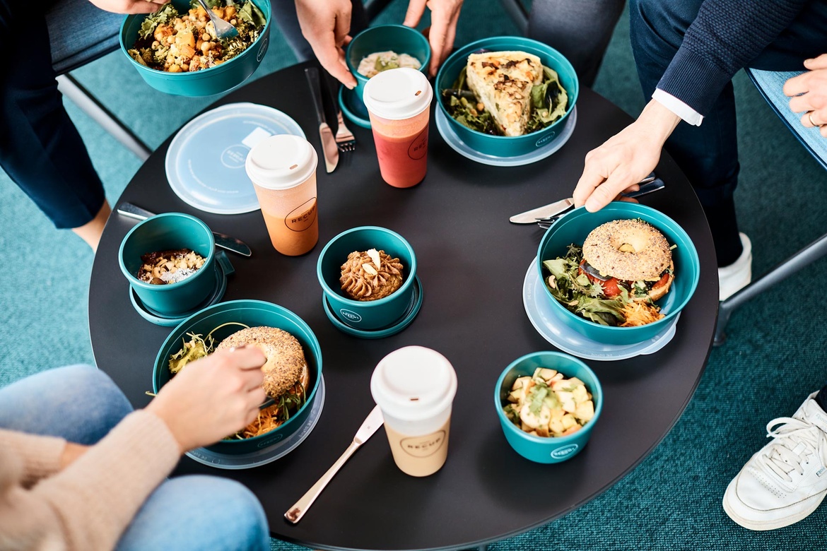 Food in reusable dishes